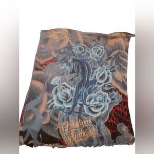 Christian Audigier Floral Animal Y2k Scarf